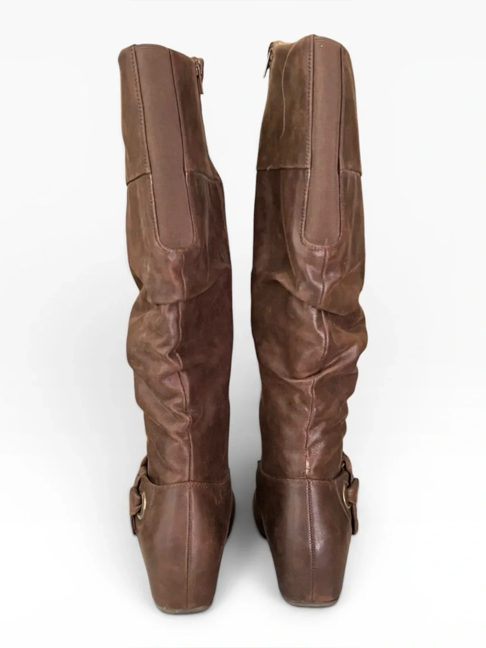 Baretraps Wide Calf Sanova2 Knee-High Brown Leather Fashion Boots Size 8.5 M